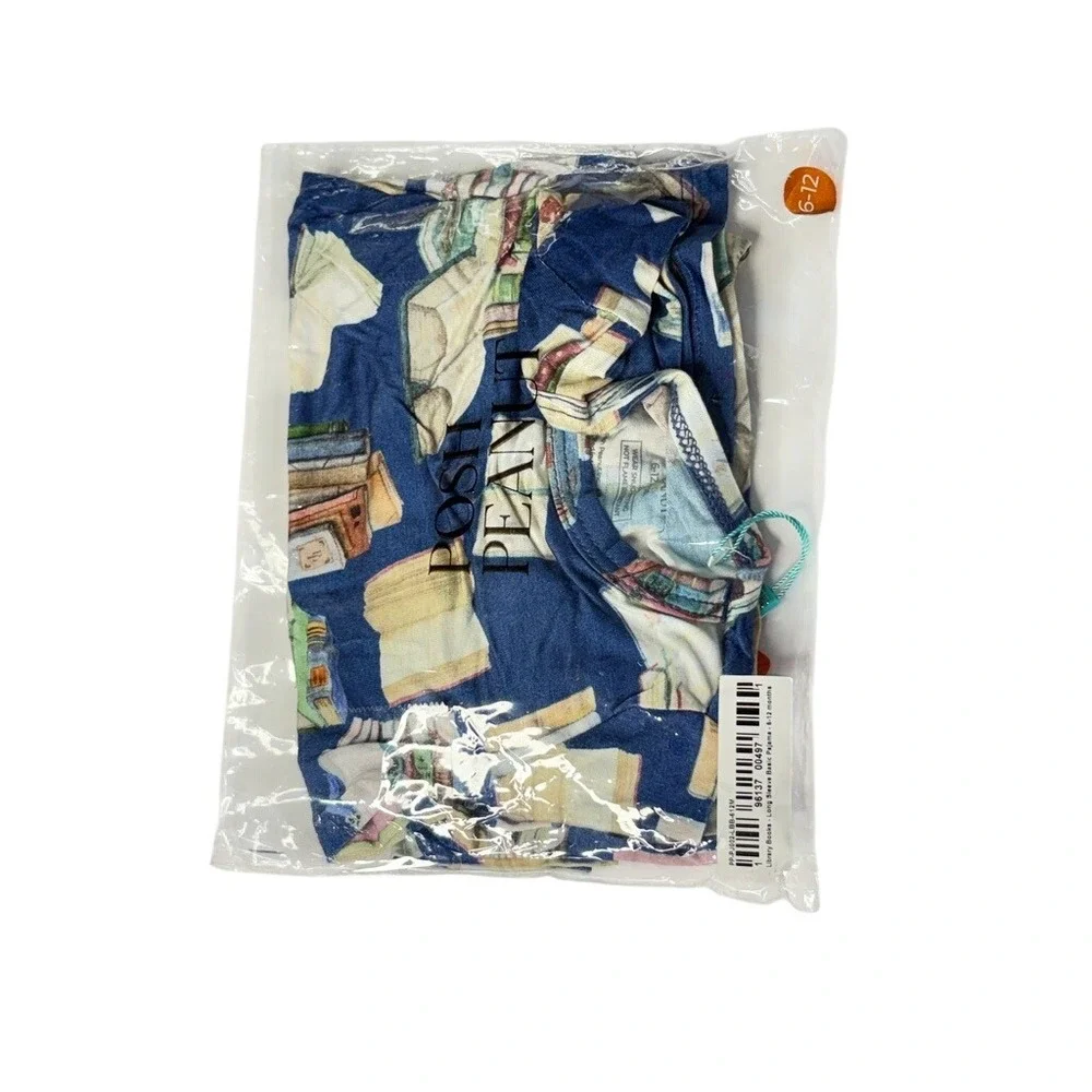 Posh Peanut Bamboo Library Blue‎ Pajama Set 6-12 months Whimsygoth Fantasy NEW